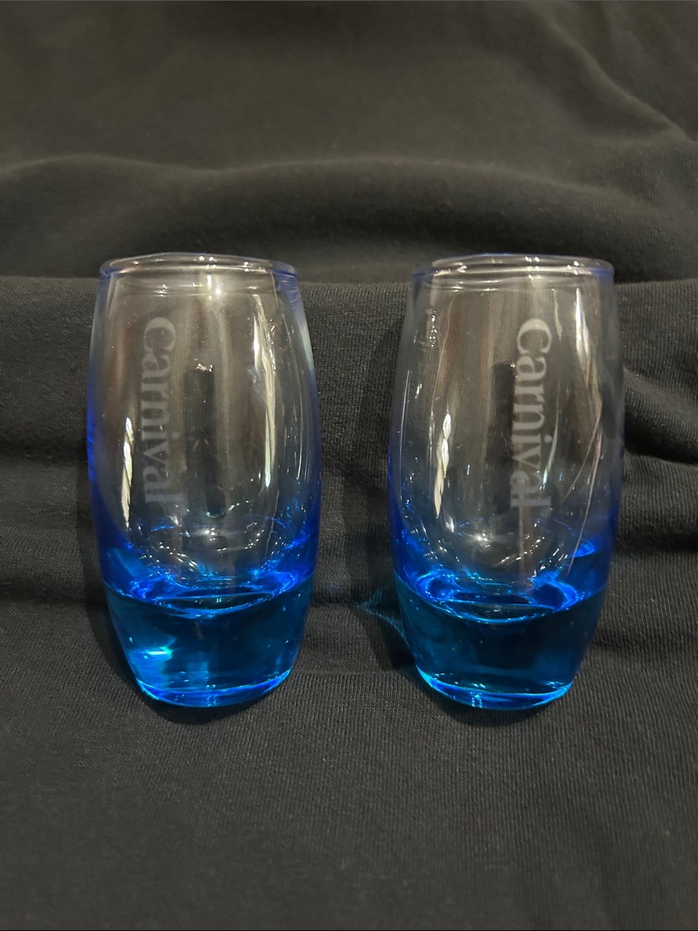 Carnival Blue Glass Shot Glasses - Set of 2